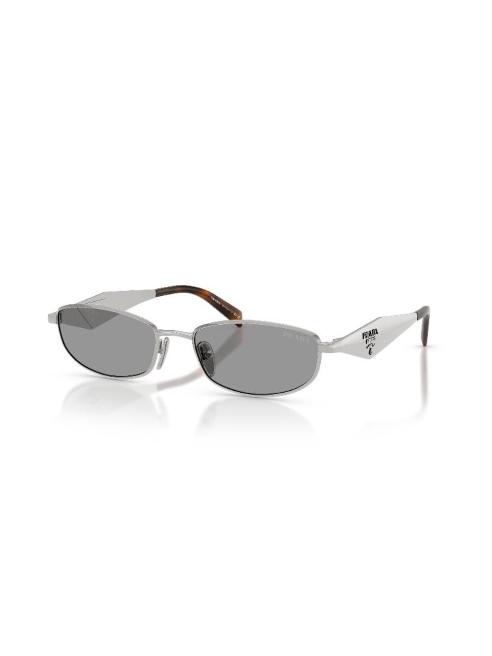 New Prada Women's Sunglasses Silver Grey Lens Metal Frame PR D51S 1BC50Q 55